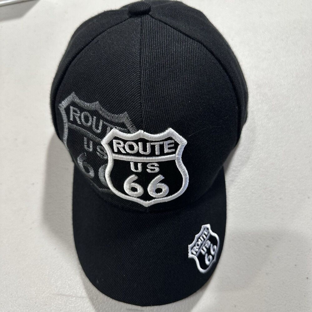 Route US 66 Baseball‎ Cap Unisex Adjustable One Size Black